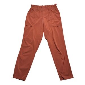 Athleta Aster Cargo‎ Pants High Rise Elastic Waist Casual Rust Size 4